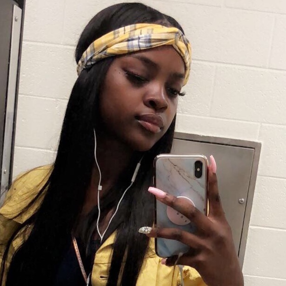 Yellow and blue head band